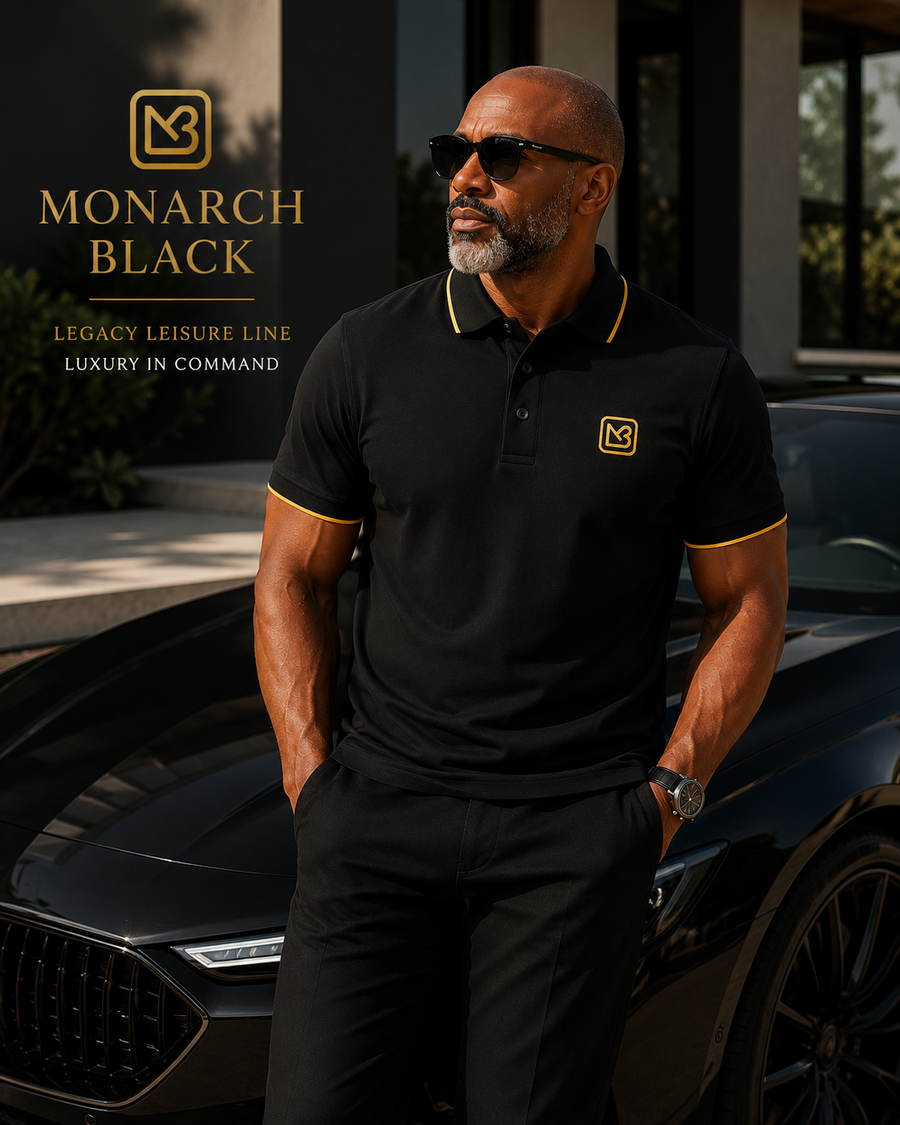 The Legacy Polo - Black Signature Gold Trimmed