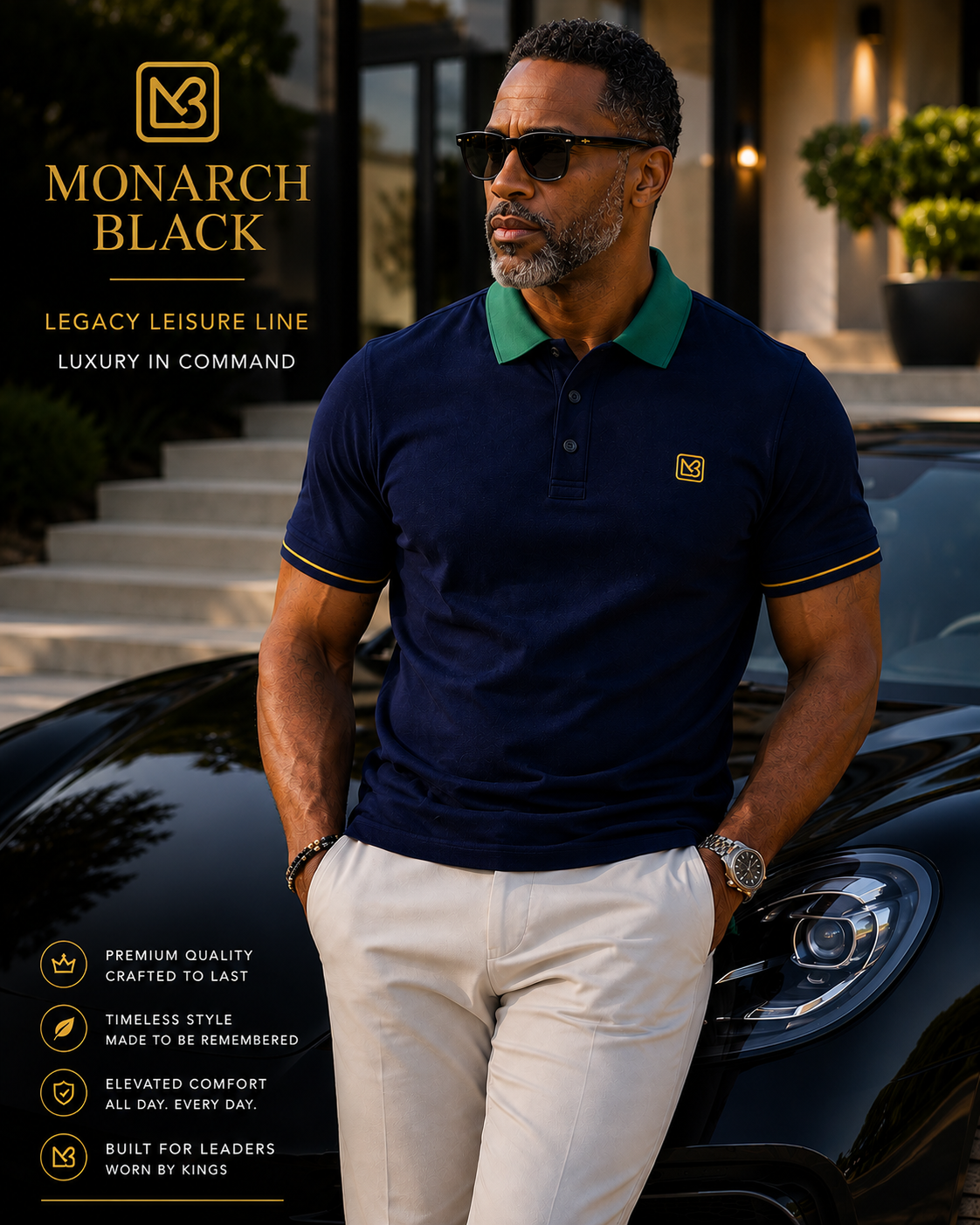 The Legacy Polo – Emerald & Navy
